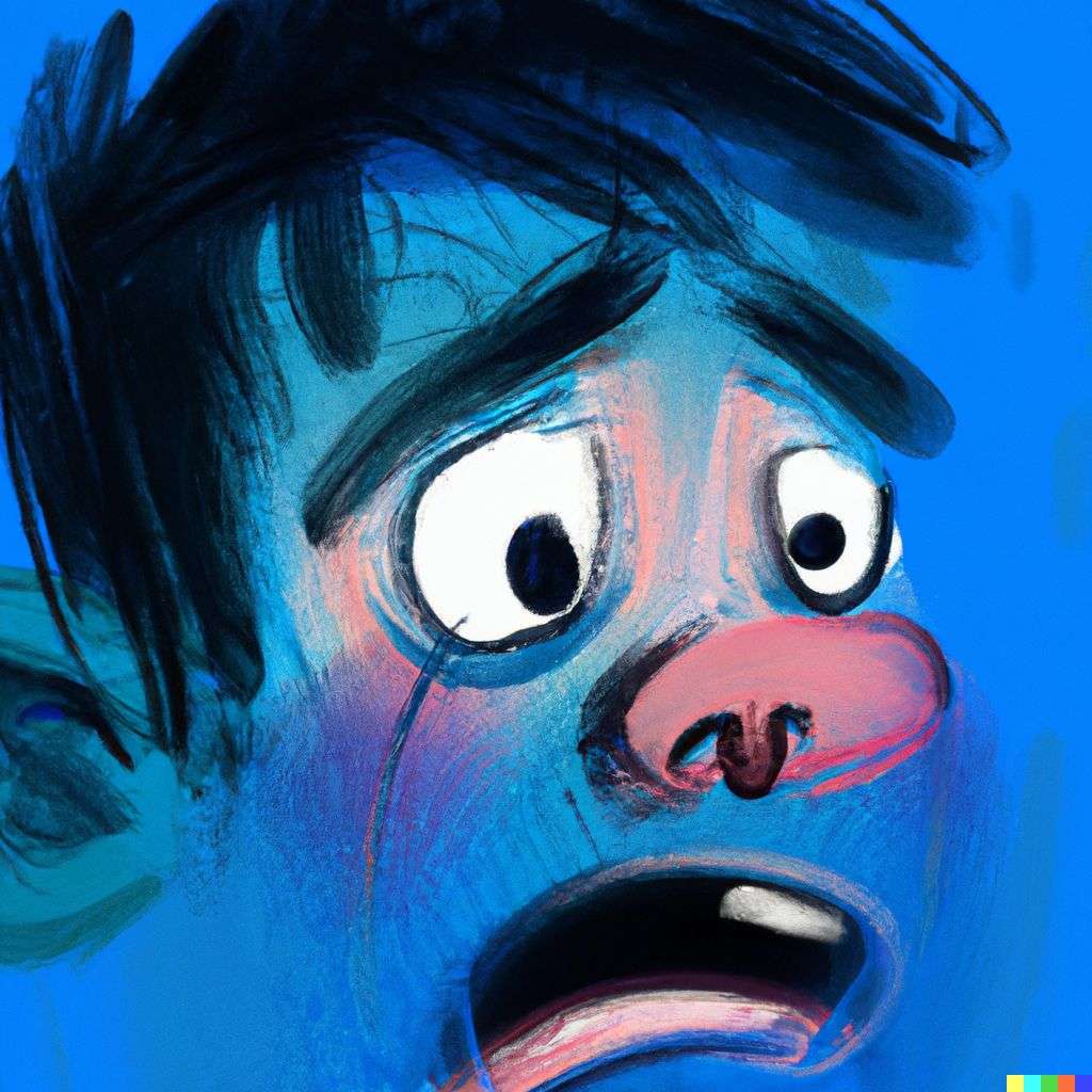 a representation of anxiety, digital art, caricature